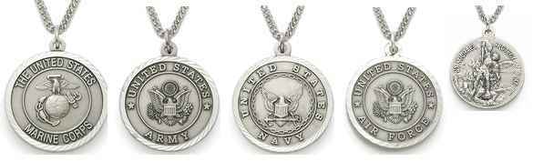 Sterling Silver army navy marine military necklace