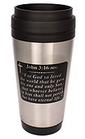silver John 3:16 Travel Mug
