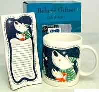 Believe Gift Set includes ceramic mug with magnetic notepad