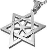 Stainless Steel Jewish Star Pendant