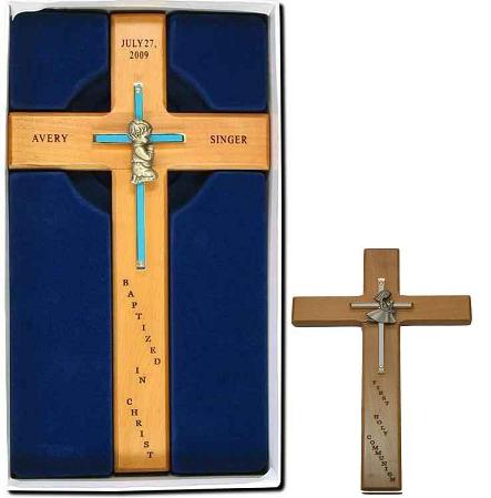 Personalized Wood Baptism Wall Cross 