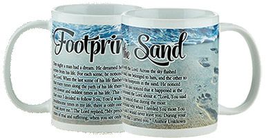 Footprints in the Sand Ceramic Mugs