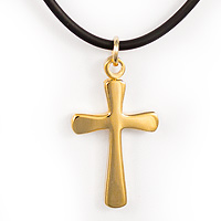 Gold Flared Cross Necklace