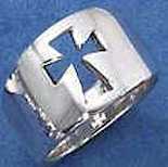 Sterling Silver Flared Cross Ring