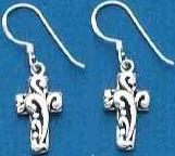 Ornate Lace Cross Earrings