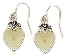 Pewter Heart Mustard Seed Earrings