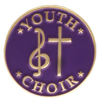 Youth Choir Pin with Cross Gold
