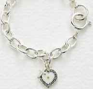 silver Heart Mustard Seed Bracelet
