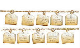 14 Karet gold 10 commandments bracelets