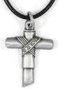 Christian necklace  Silver Rope Cross Neck Easter lenten