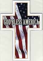 God Bless America Auto Cross Magnet  
