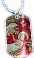 Christian Holy  Family Silver Dog Tag