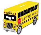 cardboard bus bank