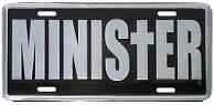 ministers license plate