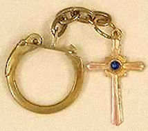 Bronze Cross Key Ring