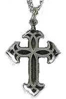 Budded Pewter Cross Necklace
