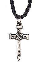 Pewter Nail Cross Necklace