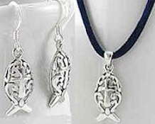 fish sterling silver necklace