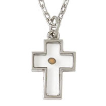 Silver Mustard Seed Cross Necklace