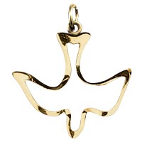 Gold Plated Holy Spirit Cutout Dove Pendant 