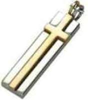 Skinny Stainless Steel Cross Pendant