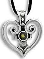 Pewter Heart Mustard Seed Necklace