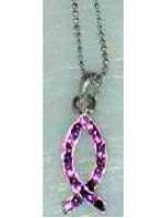 rhinestone fish necklace