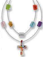 Seven Virtutes Glass Beaded Necklace 