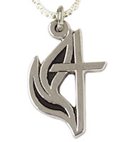 Sterling Silver United Methodist Cross Necklace  
