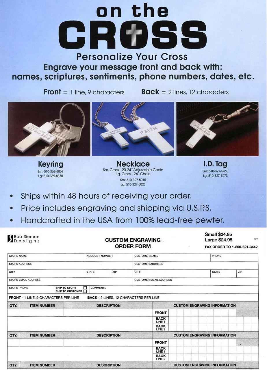 Custom Engraved Cross Necklace 