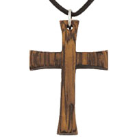 Wood Cross Necklace - Flared Ends