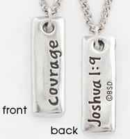 Courage Tablet Necklace Silver