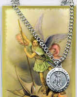 Saint Michael the Archangel Pewter Necklace