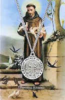 Saint Francis of Assisi  Pewter Necklace
