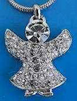 Angel Rhinestone Pendant Necklace