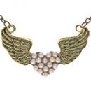 Vintage Pearl Angel Wing Necklace
