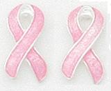 Pink Ribbon Earrings  