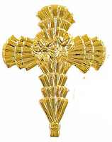 gold palm cross pins