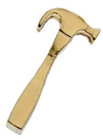 Gold Hammer Lapel Pin