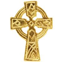 Gold Plated Celtic Cross Lapel Pin