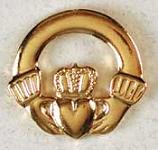Gold Plated Irish Claddagh Lapel Pin 