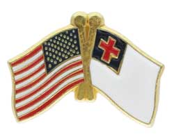 American & Christian Flags Lapel Pin 