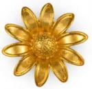 Gold Plated Daisy Flower Pin 