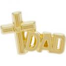 872 Dad with Cross Antique Gold Pin