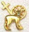 cross and lamb pin