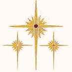 Gold Bethlehem Cross with Stone