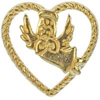 heart with angel pin