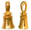 gold Hand Bell Pin  