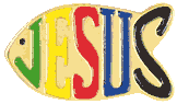 Multicolor Jesus Fish Lapel Pin