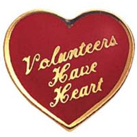 Volunteers Have Hearts Pin  
